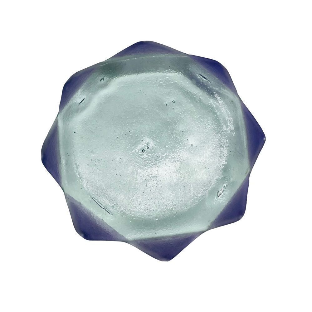 10/$25🦋 Set of 3 Stackable Purple & Blue Lotus Glass Trinket Trays - Picture 8 of 15